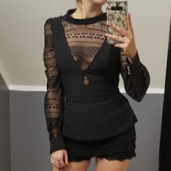 bebe Tops - Bebe Long Sleeve Black Blouse